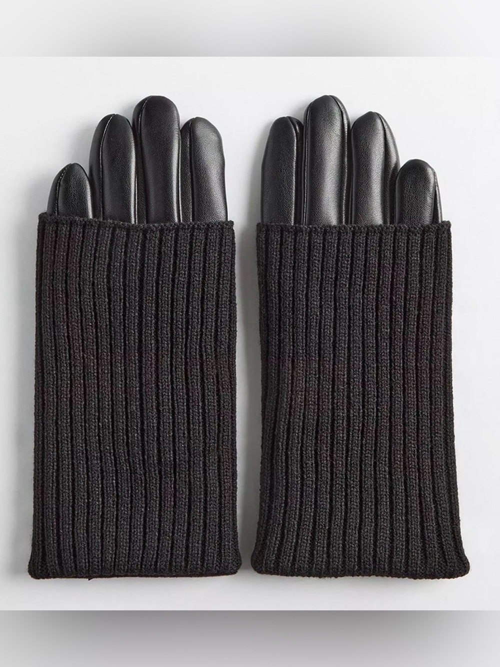 NWT Torrid Knit faux leather black gloves one size